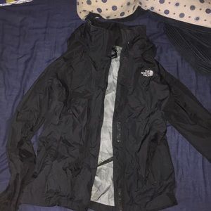 Black north face raincoat